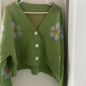Floral Green Cardigan!